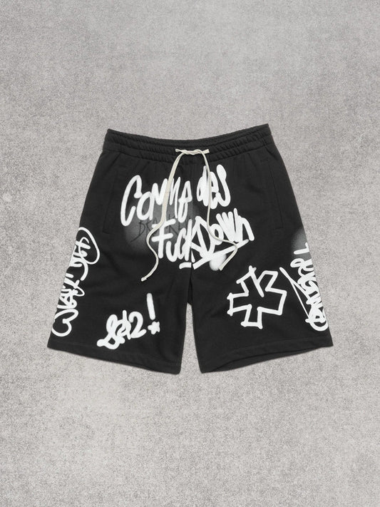 COMME DES FUCKDOWN - Bermuda in felpa con stampa sul davanti