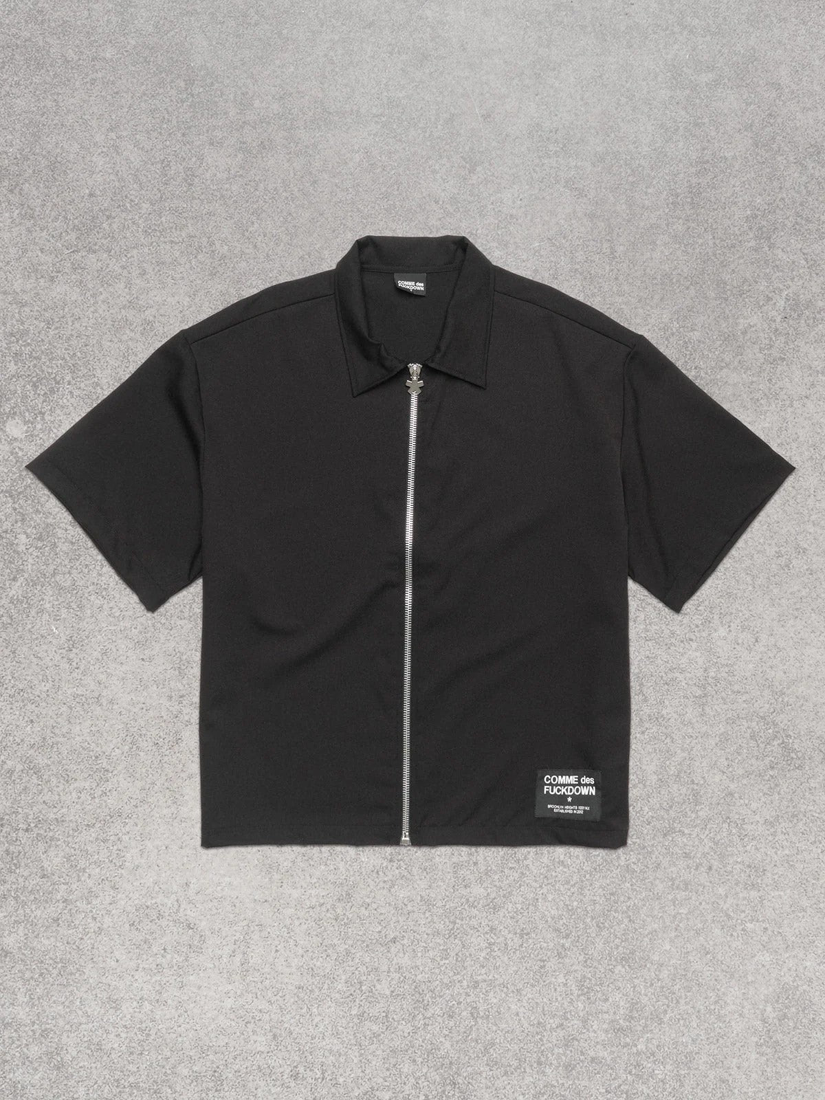 COMME DES FUCKDOWN - Camicia full zip in tessuto cotoniero con stampa sul retro