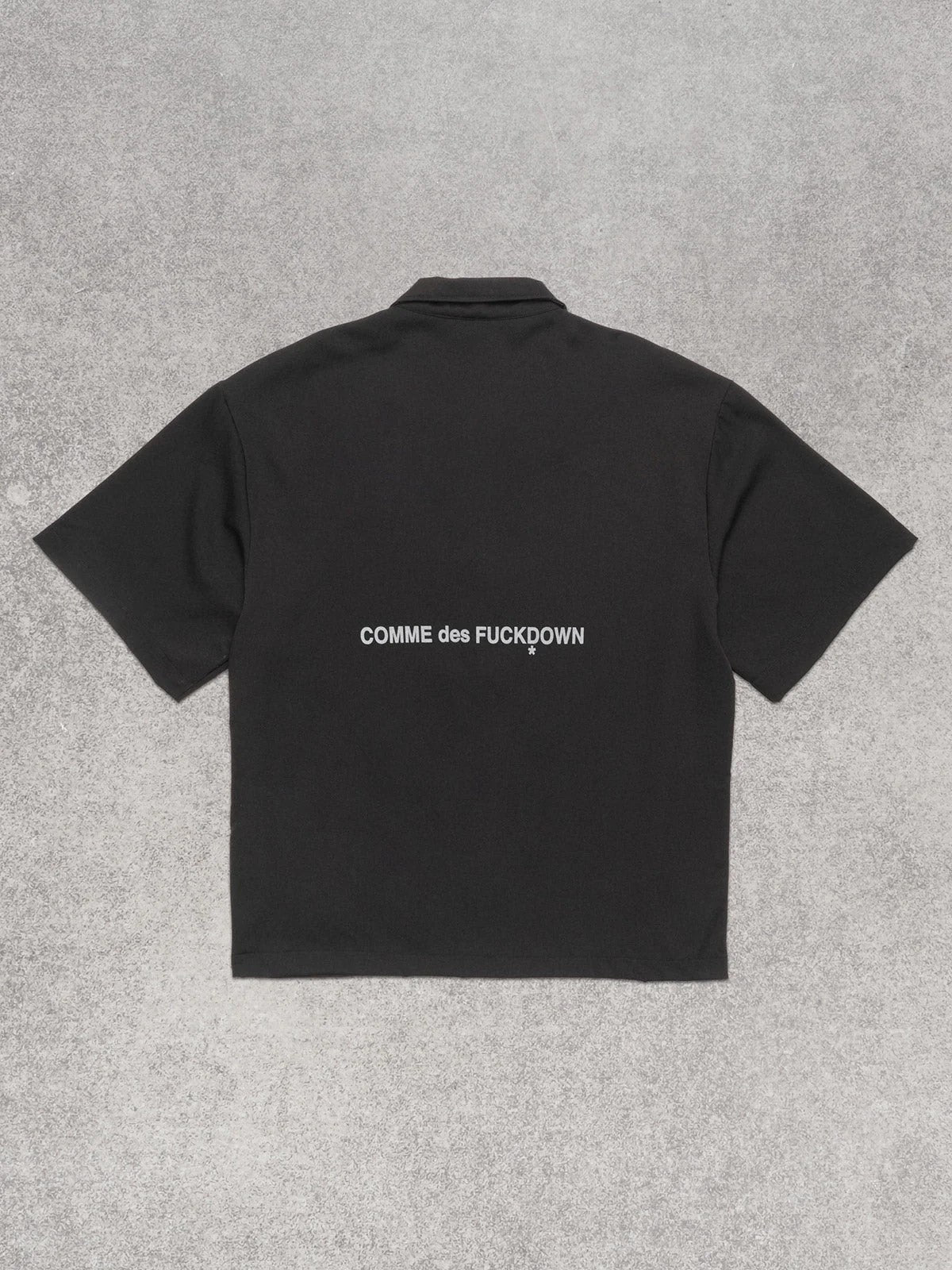 COMME DES FUCKDOWN - Camicia full zip in tessuto cotoniero con stampa sul retro