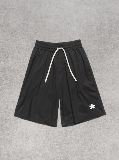 COMME DES FUCKDOWN - Bermuda in policotone con ricamo sul davanti