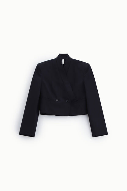 IMPERIAL - Blazer corto doppio petto con colletto sciallato