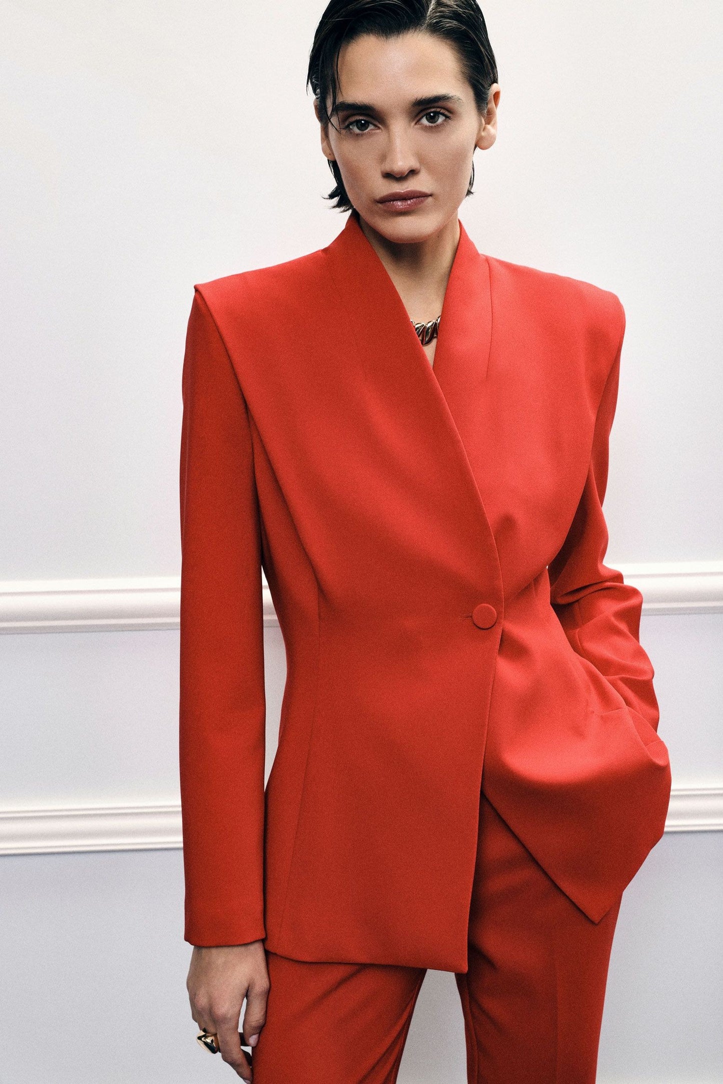 IMPERIAL - Blazer monopetto con spalle strutturate e chiusura a bottone