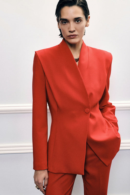 IMPERIAL - Blazer monopetto con spalle strutturate e chiusura a bottone