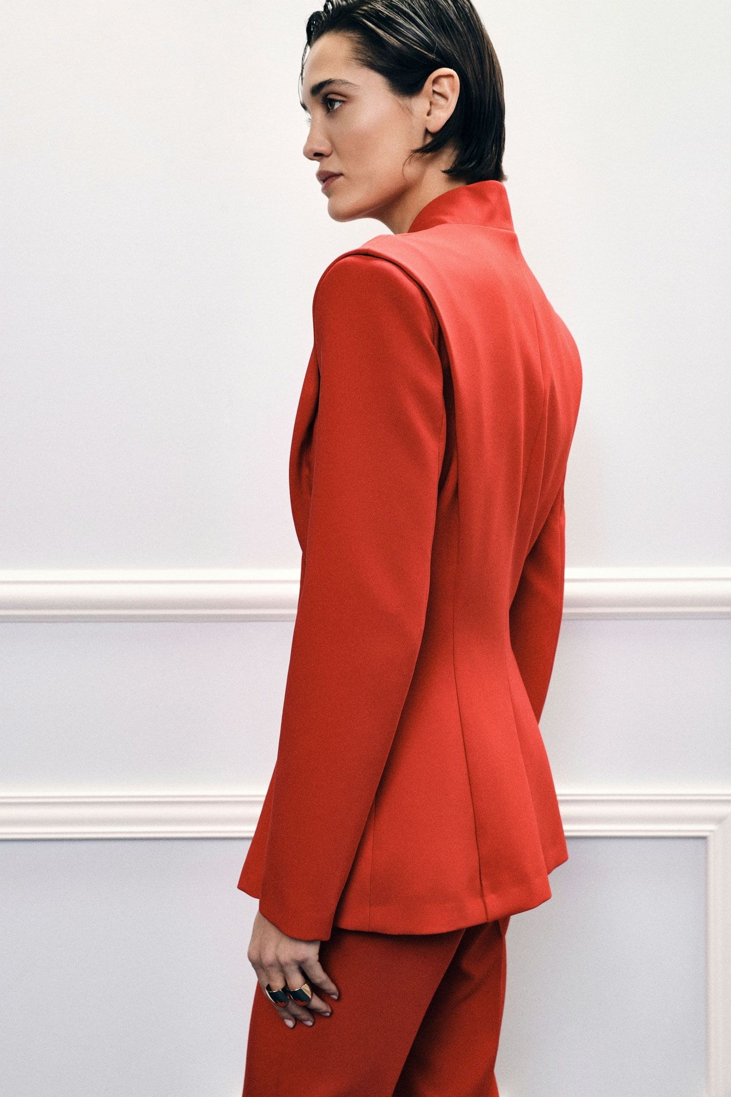 IMPERIAL - Blazer monopetto con spalle strutturate e chiusura a bottone