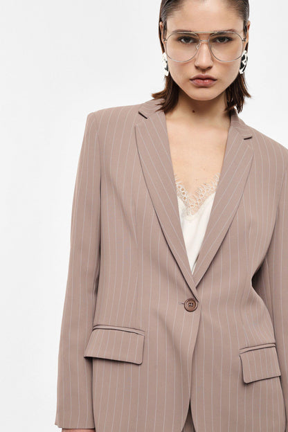 IMPERIAL - Blazer monopetto a righe con tasche a patta