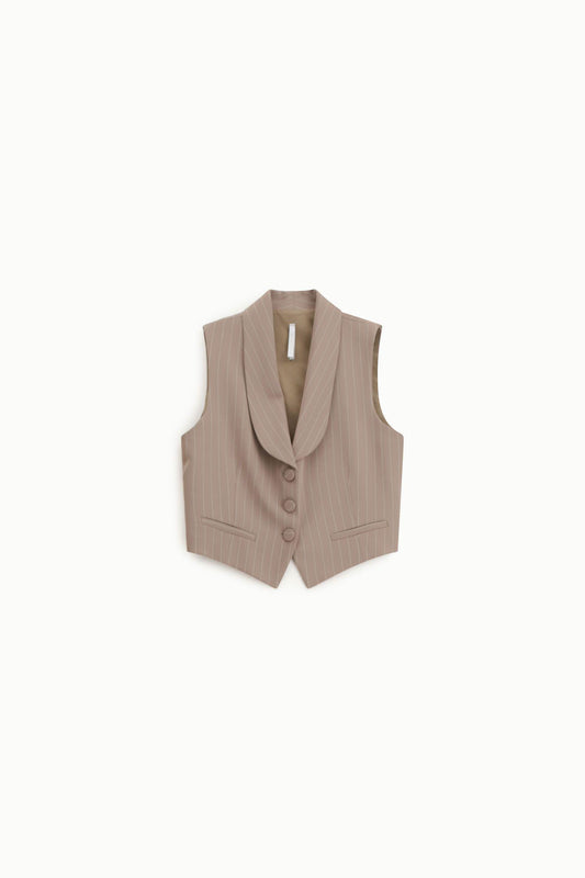 IMPERIAL - Gilet monopetto a righe con rever classico