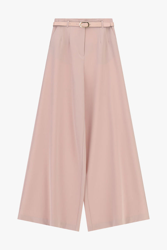 IMPERIAL - Pantaloni palazzo a vita alta con cintura