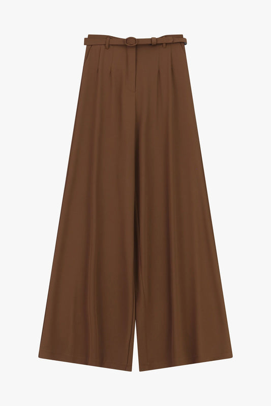 IMPERIAL - Pantaloni palazzo a vita alta con cintura
