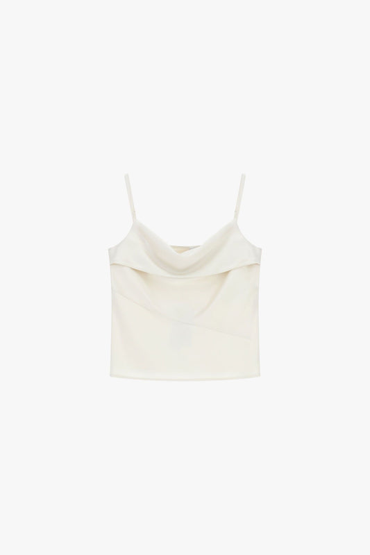 IMPERIAL - Top con scollo a cascata e spalline sottili