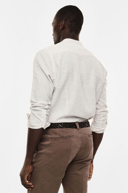 IMPERIAL - Camicia con righe e colletto alla coreana
