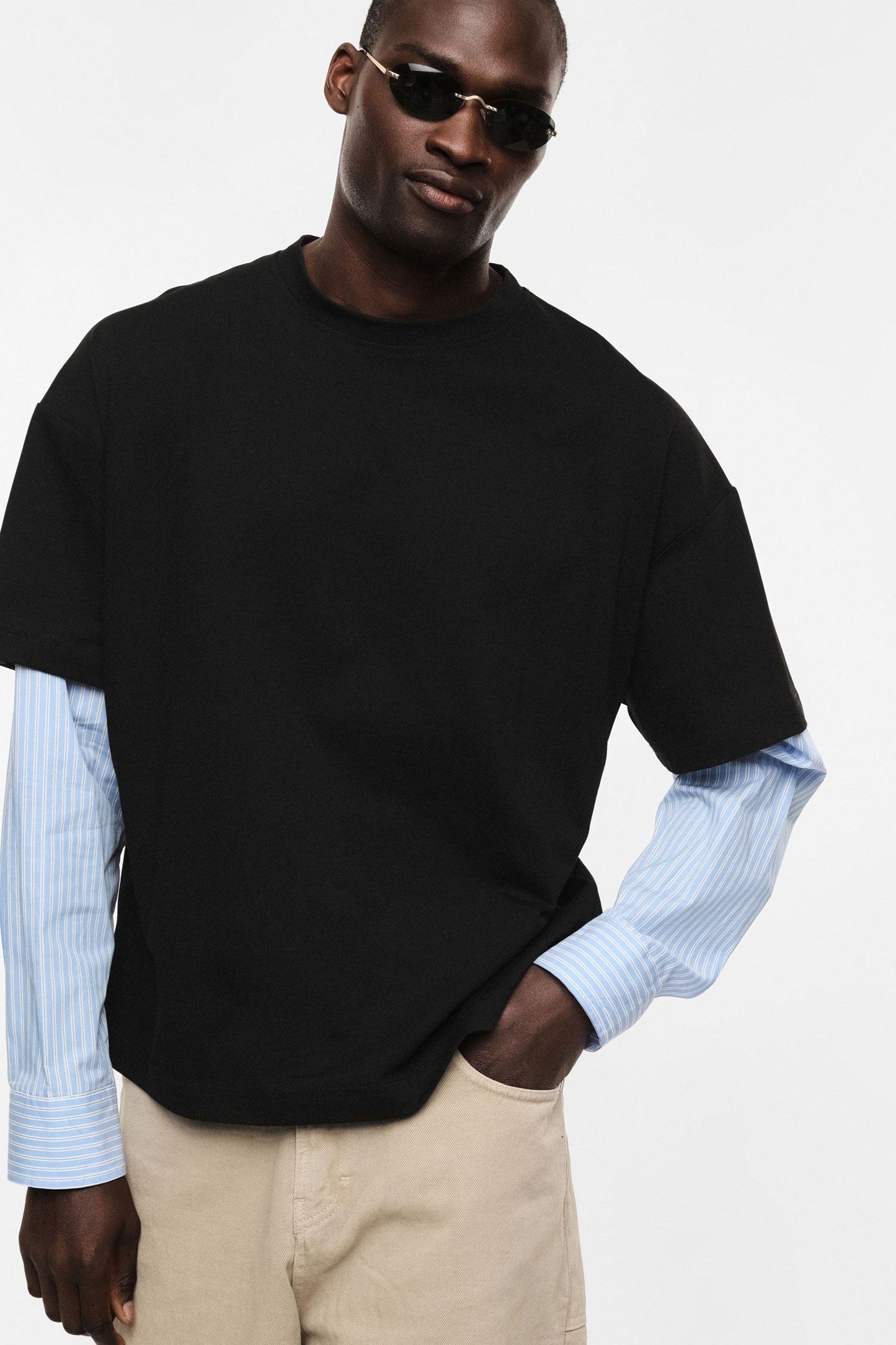 IMPERIAL - T-shirt con maniche lunghe a contrasto