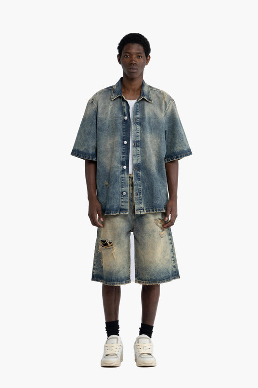I'M BRIAN - Camicia in jeans effetto slavato