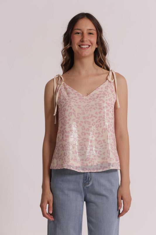 MIMI' MUA' - Top animalier in paillettes