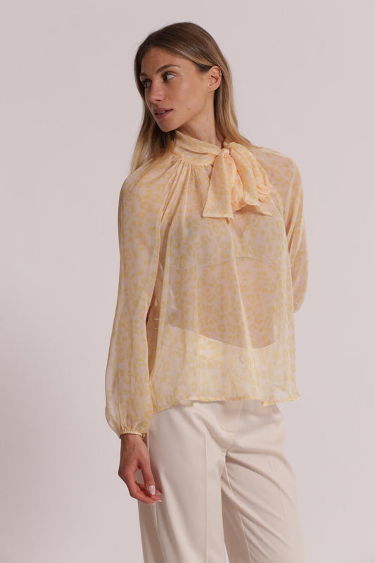 MIMI' MUA' - Blusa animalier con fiocco
