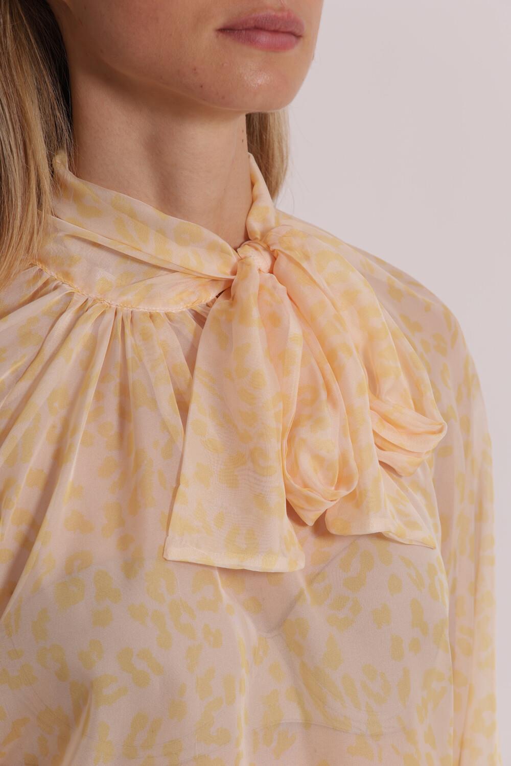 MIMI' MUA' - Blusa animalier con fiocco