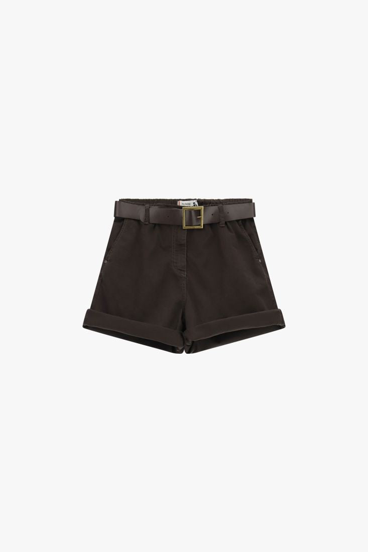 PLEASE - Pantaloncini regular fit con cintura