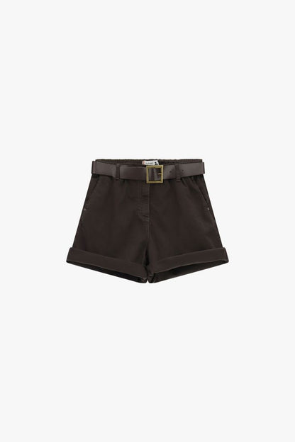 PLEASE - Pantaloncini regular fit con cintura