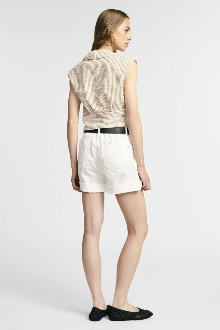 PLEASE - Pantaloncini regular fit con cintura