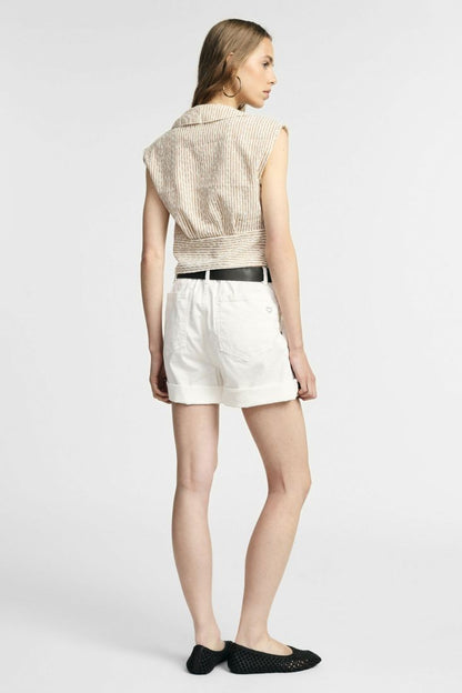 PLEASE - Pantaloncini regular fit con cintura