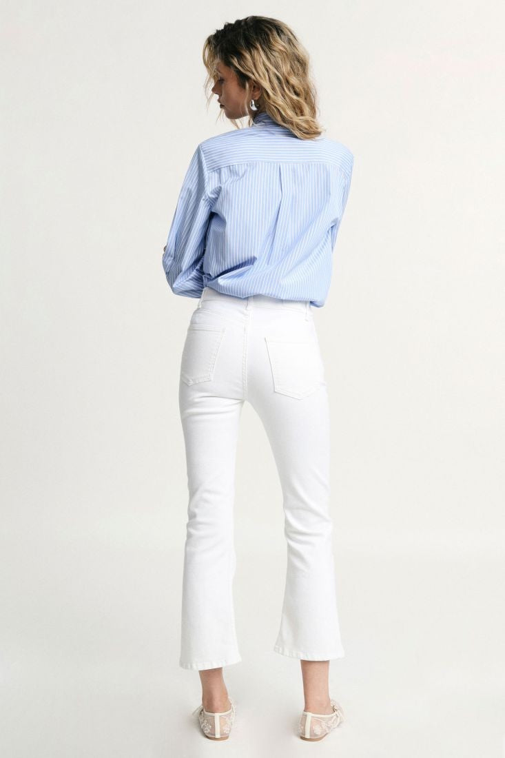 PLEASE - Pantaloni boot cut cinque tasche vita alta