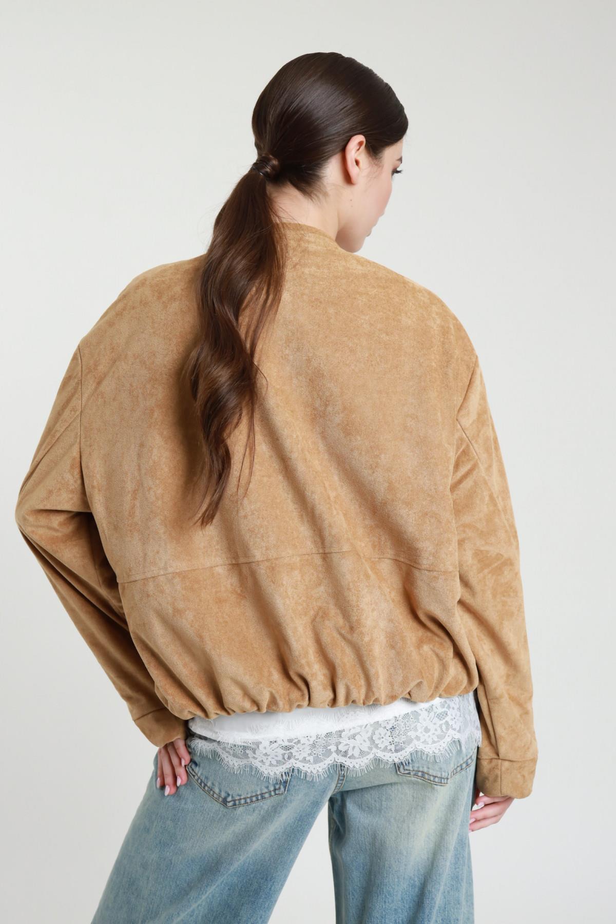 SUSY MIX - Bomber in eco dainetto con fiocco