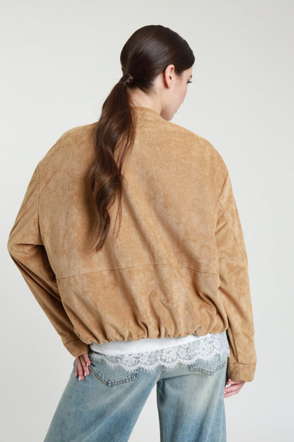 SUSY MIX - Bomber in eco dainetto con fiocco