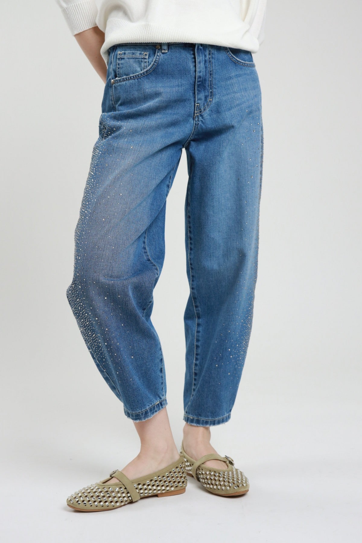 SUSY MIX - Jeans banana strass