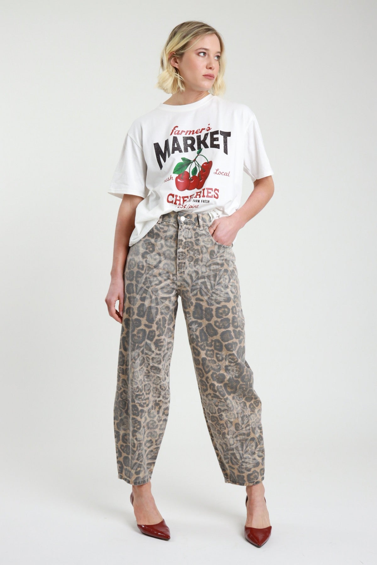 SUSY MIX - Jeans ovetto maculato floreale