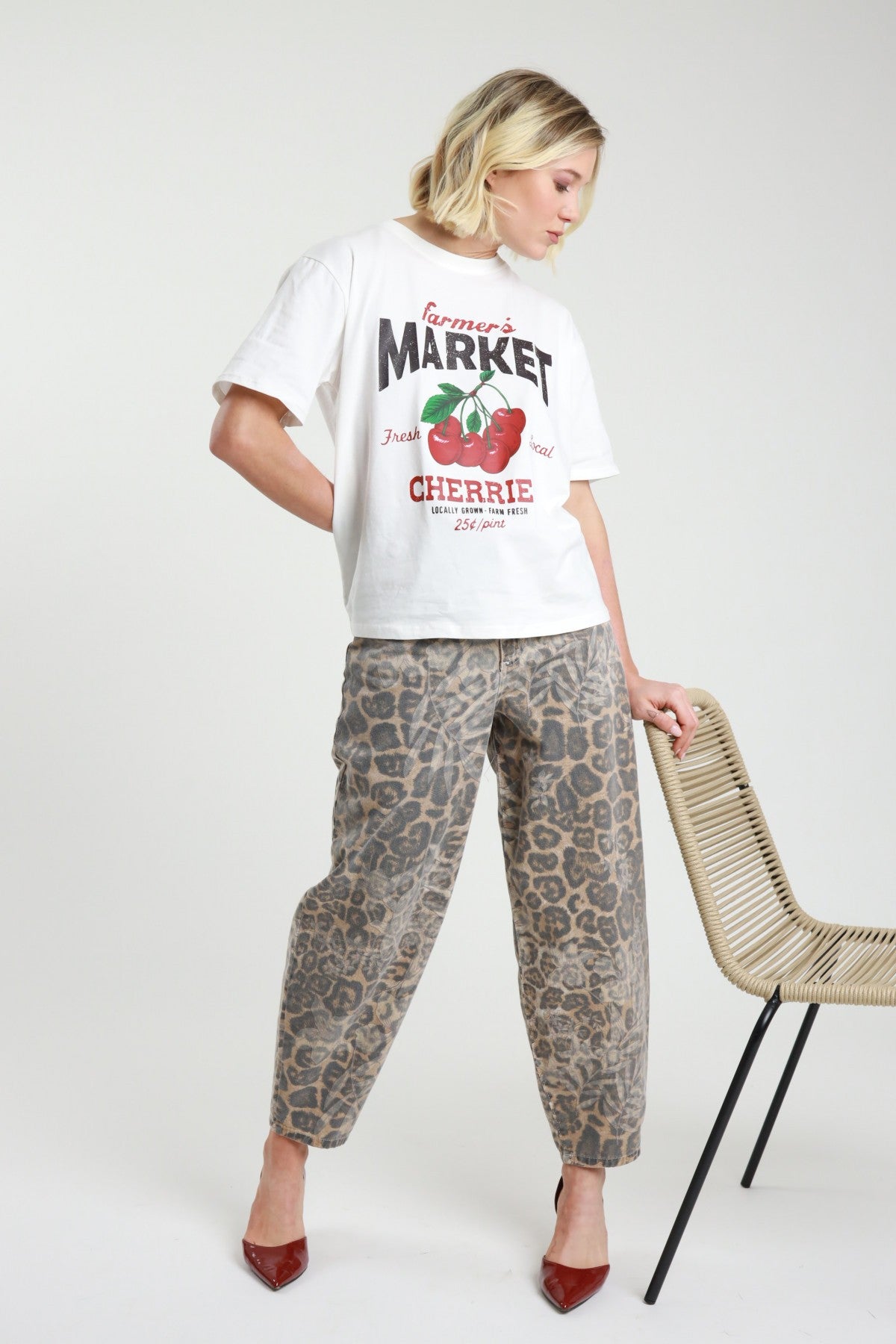 SUSY MIX - Jeans ovetto maculato floreale