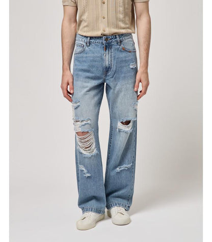 GIANNI LUPO - Jeans wide leg con strappi