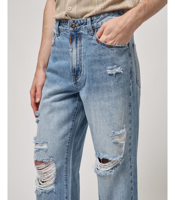 GIANNI LUPO - Jeans wide leg con strappi
