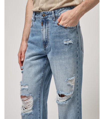 GIANNI LUPO - Jeans wide leg con strappi