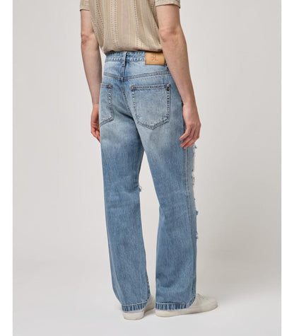 GIANNI LUPO - Jeans wide leg con strappi