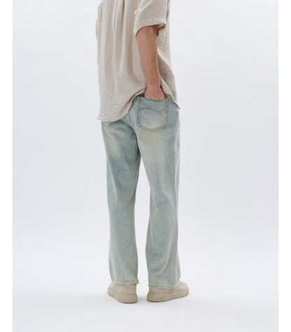 DOUBLE LABEL - Jeans wide leg lavaggio vintage