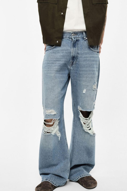 IMPERIAL - Jeans baggy-fit con strappi e dettaglio a cinque tasche