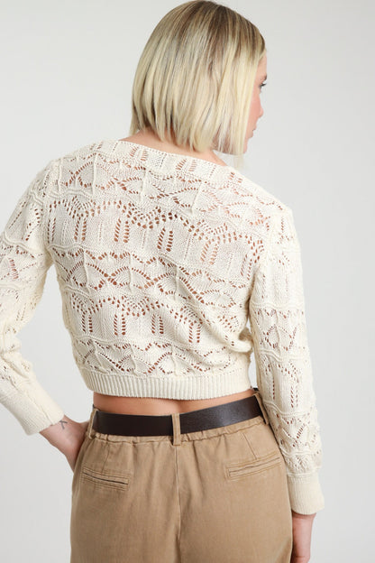 SUSY MIX - Cardigan traforato crop