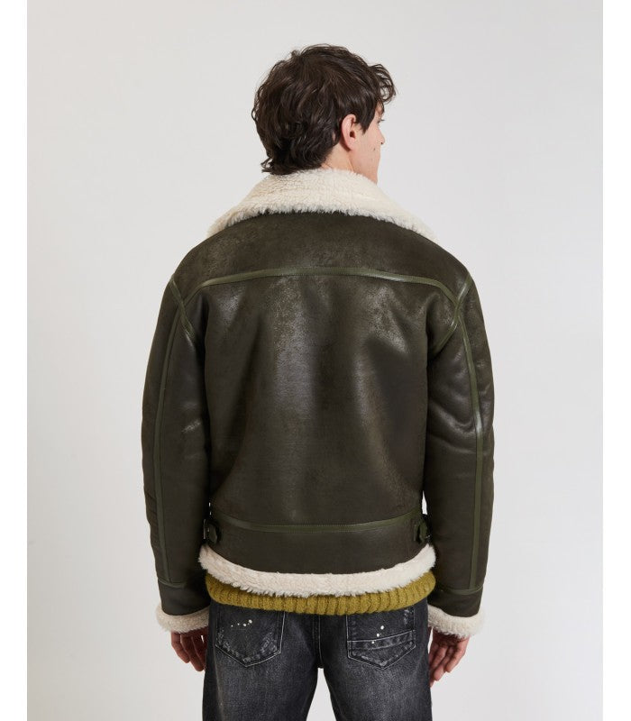 GIANNI LUPO - Giubbotto effetto pelle in montone