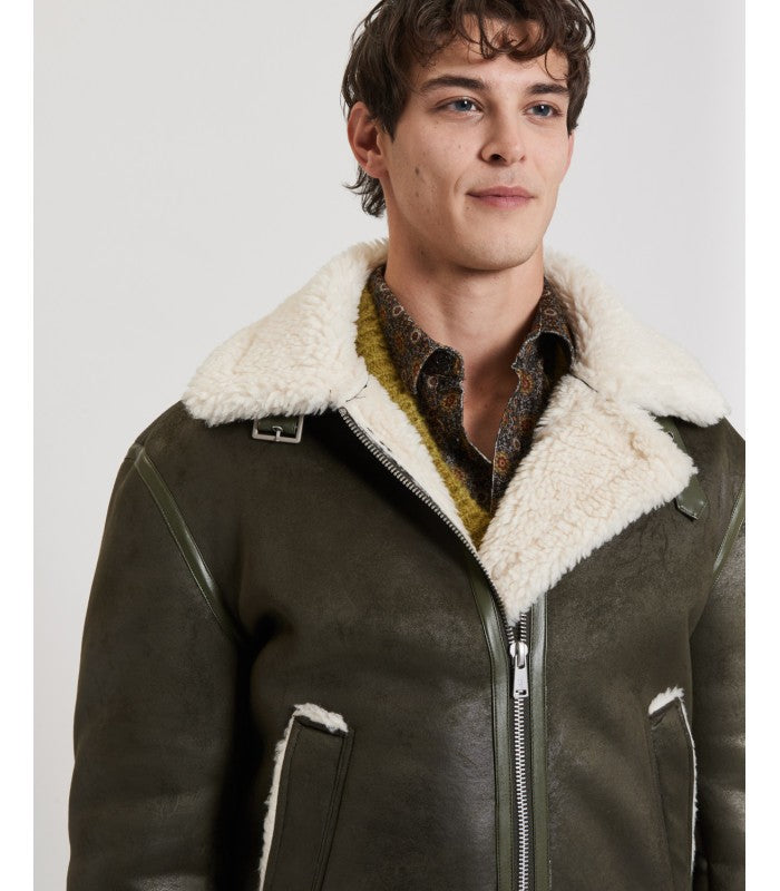 GIANNI LUPO - Giubbotto effetto pelle in montone