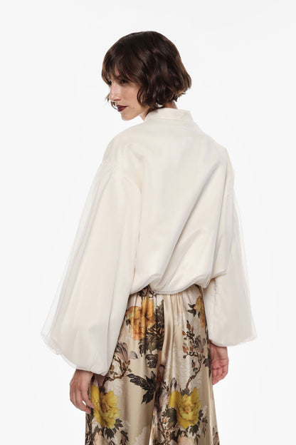 IMPERIAL - Bomber oversize con maniche in tulle