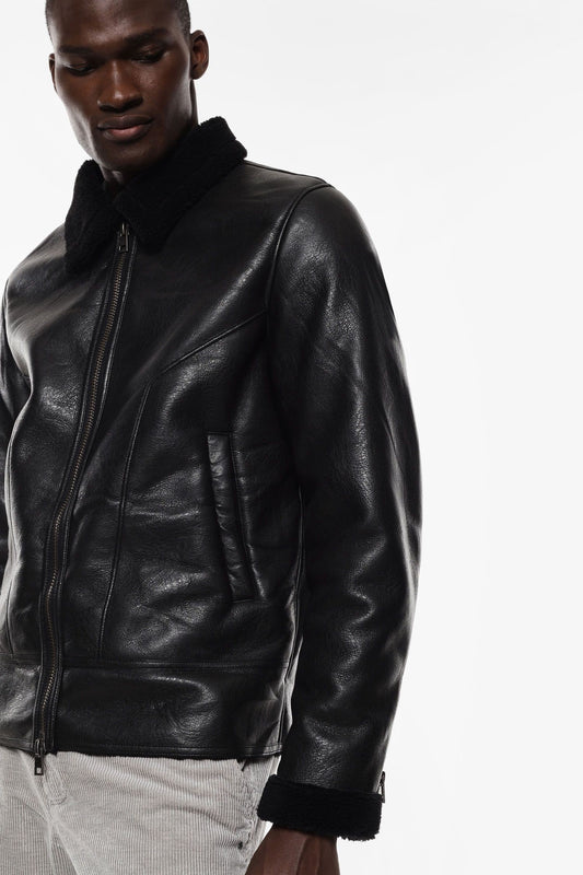 IMPERIAL - Giubbotto in similpelle con colletto e zip