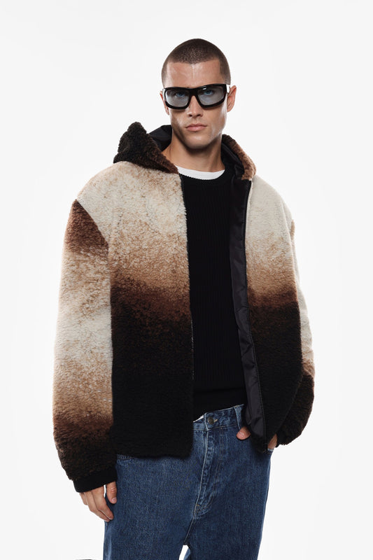 Giacca bomber con cappuccio e zip