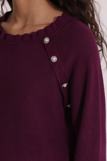 MIMI' MUA' - Maglia con bottoni gioiello