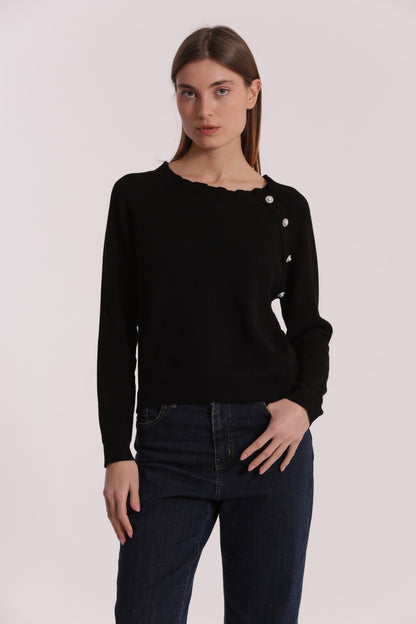 MIMI' MUA' - Maglia con bottoni gioiello