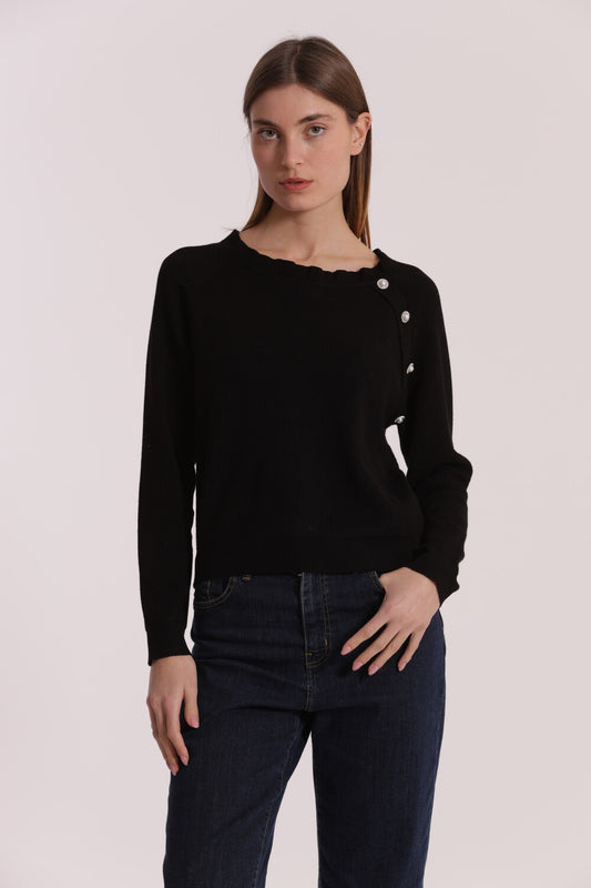 MIMI' MUA' - Maglia con bottoni gioiello