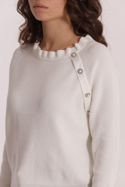 MIMI' MUA' - Maglia con bottoni gioiello