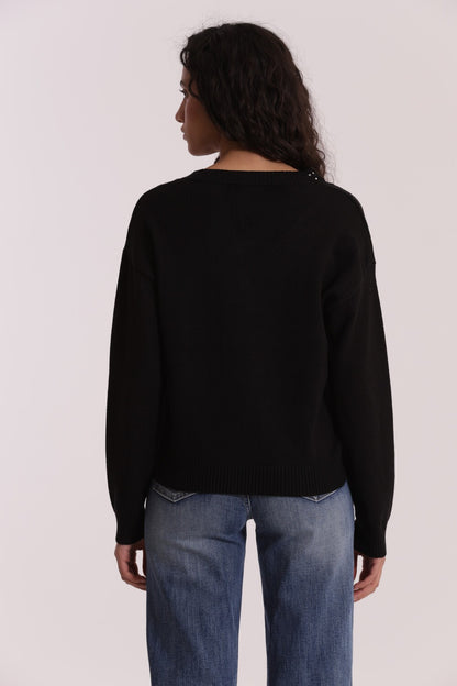 MIMI' MUA' - Maglia cut out con strass