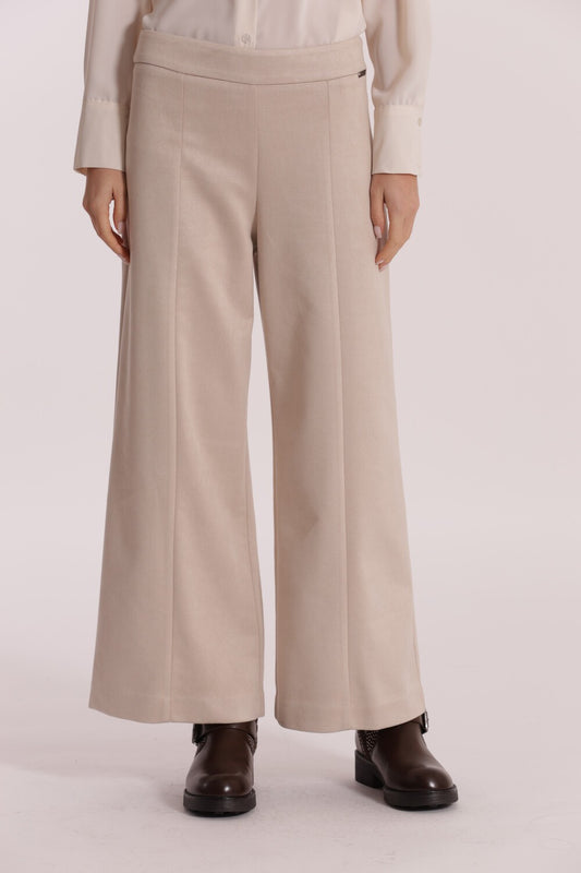 MIMI' MUA' - Pantalone cropped effetto camoscio
