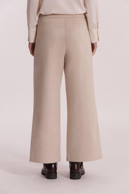 MIMI' MUA' - Pantalone cropped effetto camoscio