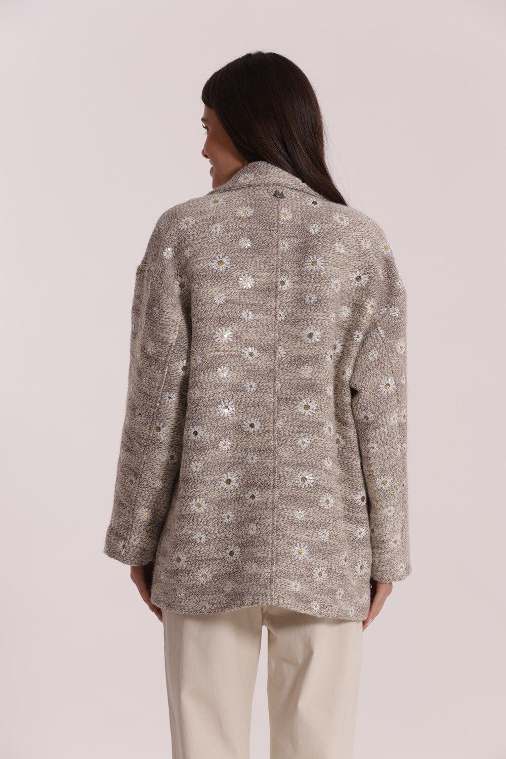 MIMI' MUA' - Giaccone con margherite di paillettes