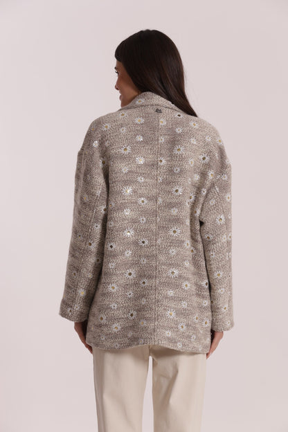 MIMI' MUA' - Giaccone con margherite di paillettes